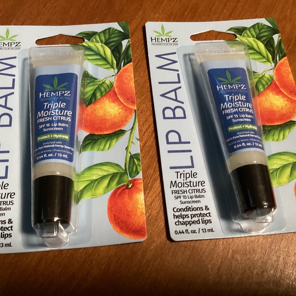 Hempz Lip Balm Triple Moisture Fresh Citrus SPF 15  New/Sealed